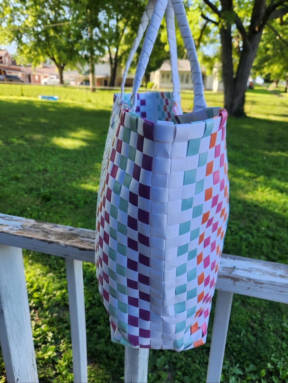 Kate Spade New York Multicolor Woven Large Tote Bag EUC - Picture 5 of 9